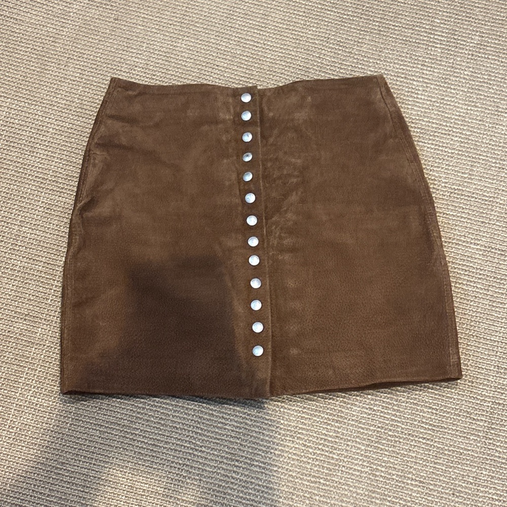 Free People Brown Suede Skirt